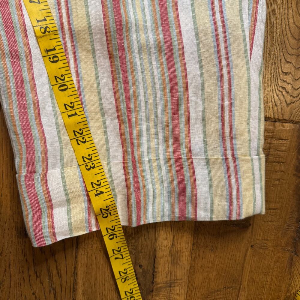 Tribal Women’s 100% Linen Sage Green Button Up Jacket XL and Striped Capri Sz 16 - Picture 6 of 14